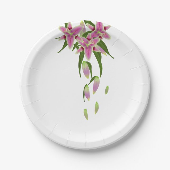 Assiettes En Carton Plaques de papier Stargazer Lily (Devant)
