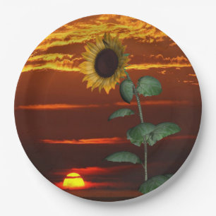 Assiettes En Carton Plaques de papier Sunset de tournesol