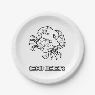 Assiettes En Carton Plaques de papier-symbole du cancer Zodiac
