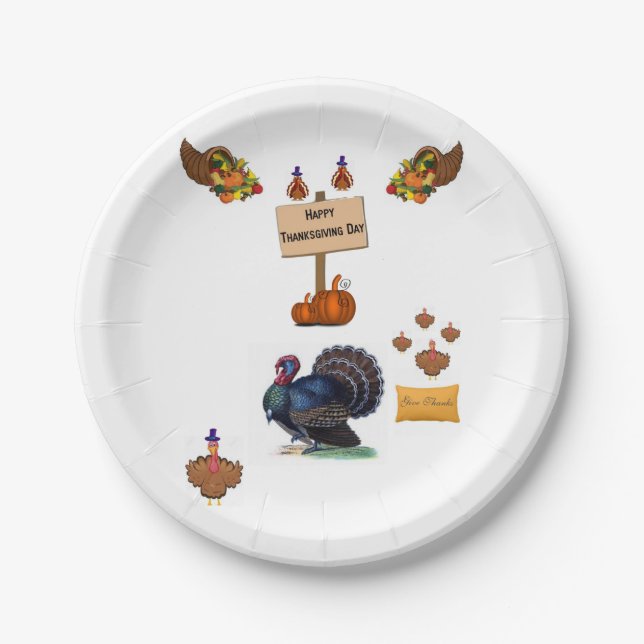 Assiettes En Carton Plaques de papier Thanksgiving (Devant)