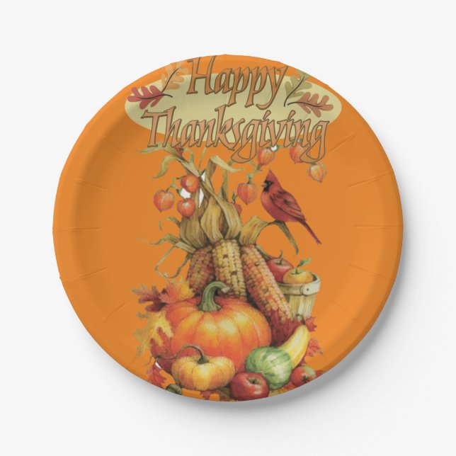 Assiettes En Carton Plaques de papier Thanksgiving (Devant)
