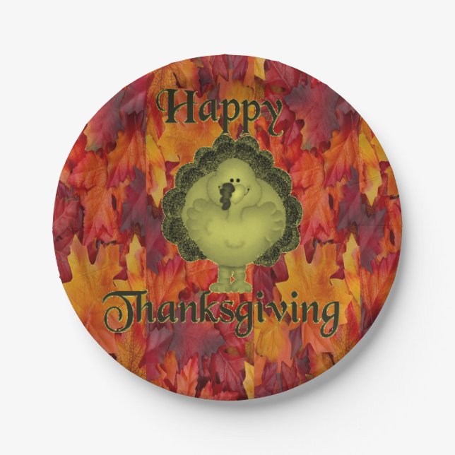 Assiettes En Carton Plaques de papier Thanksgiving (Devant)