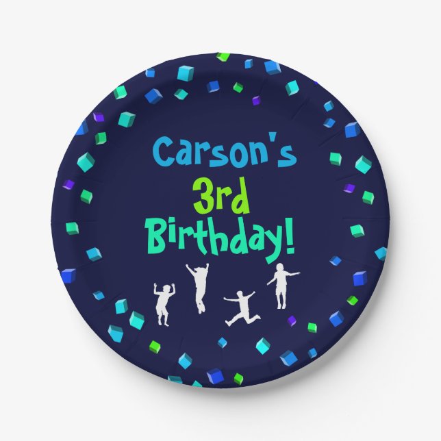Assiettes En Carton Plaques de papier Trampoline ou Bounce Party (Devant)