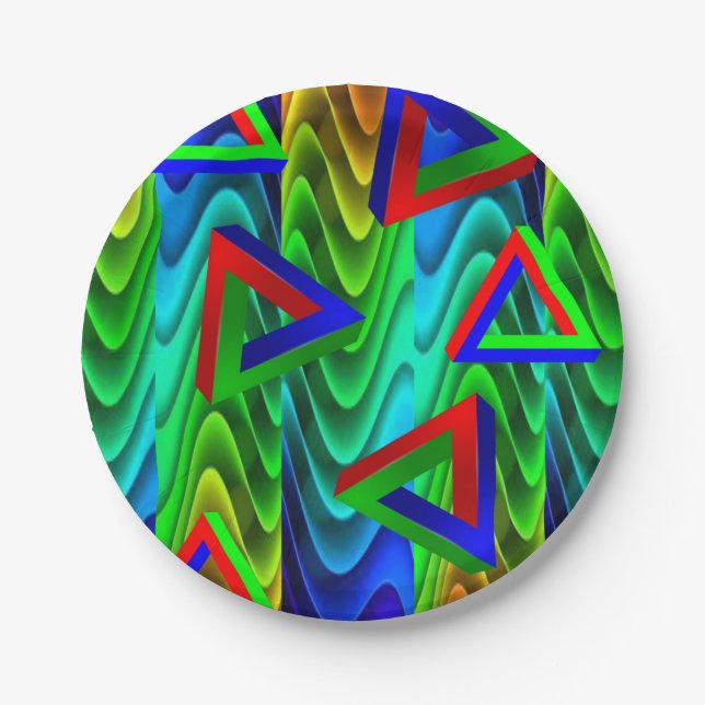 Assiettes En Carton Plaques de papier Triangle (Devant)