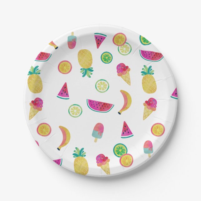 Assiettes En Carton Plaques de papier Tutti Frutti (Devant)