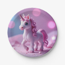 Plaques de papier Unicorne rose