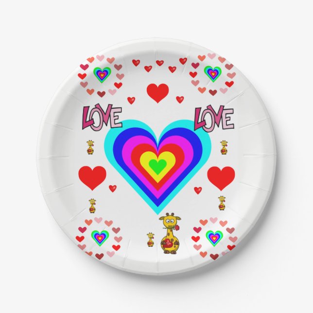 Assiettes En Carton Plaques de papier Valentine's (Devant)