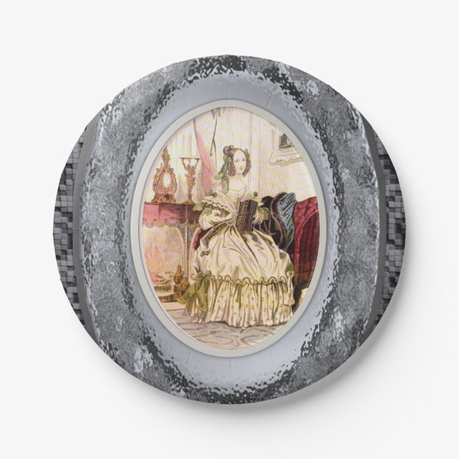 Assiettes En Carton Plaques de papier victorien (Devant)
