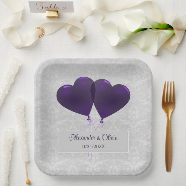Assiettes En Carton Plaques de papier Wedding shower de ballons de coe (Mariage)