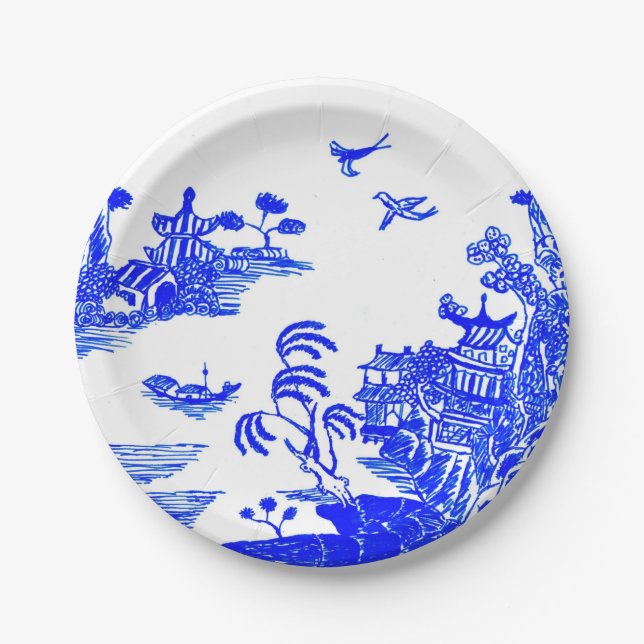Assiettes En Carton Plaques de papier Willow Design (Devant)