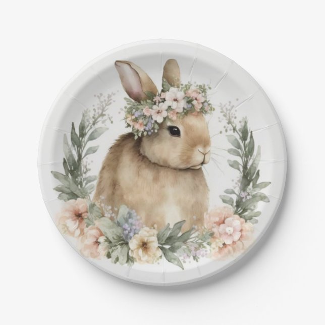 Assiettes En Carton Plaques de Pâques, Plaque de dîner de Pâques, Lapi (Devant)
