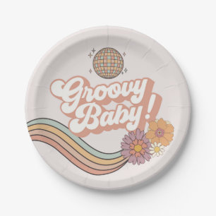 Assiettes En Carton Plaques de partie rétros Baby shower super