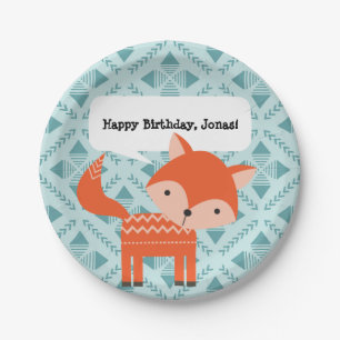 Assiettes En Carton Plaques de réception personnalisées Cute Red Fox