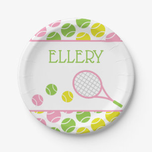Assiettes En Carton Plaques de réception personnalisées Preppy Tennis