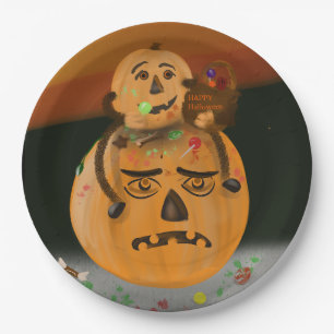 Assiettes En Carton Plaques d'Halloween Mess citrouille