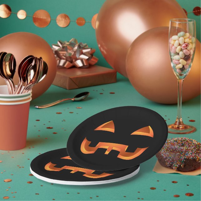 Assiettes En Carton Plaques d'Halloween Plaques de papier Citrouille f (Multi)