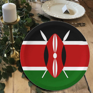 Assiettes En Carton Plaques Drapeau du Kenya, fête, sport, Kenya