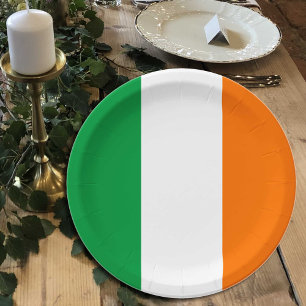 Assiettes En Carton Plaques drapeau irlandais, fête, sports, Irlande