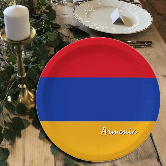 Assiettes En Carton Plaques du drapeau arménien, fête, sport, Arménie (Créateur téléchargé)