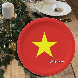 Assiettes En Carton Plaques du drapeau vietnamien, fête, sports, Vietn