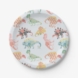 Assiettes En Carton Plaques du Parti des dinosaures de Nomi