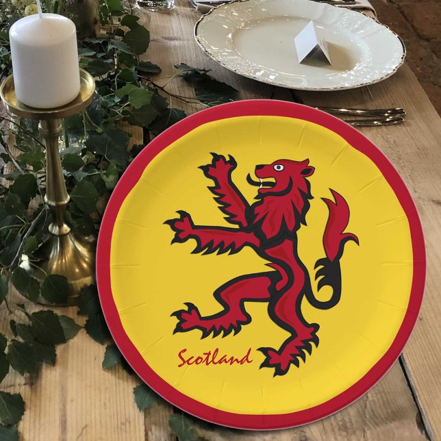 Assiettes En Carton Plaques écossaises, Lion écossais / Rampant (Créateur téléchargé)