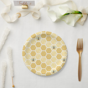 Assiettes En Carton Plaques en papier abeille Baby shower