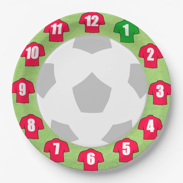 Assiettes En Carton Plaques en papier avec chemises Red Sport (Devant)