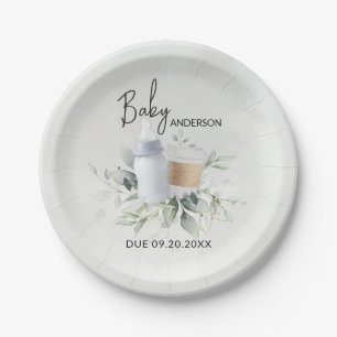 Assiettes En Carton Plaques en papier baby shower Bébé brasse du café