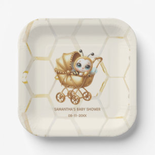 Assiettes En Carton Plaques en papier baby shower pour bébé bee