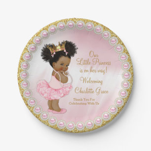 Assiettes En Carton Plaques en papier Baby shower Princess en or rose