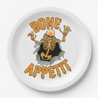 Assiettes En Carton Plaques en papier "Bone Appetit" d'Halloween