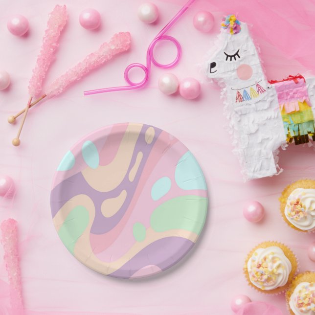Assiettes En Carton Plaques en papier Bonne couleur Pastel (Fête)