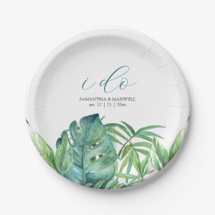 Assiettes En Carton Plaques en papier Botanique Tropical Green