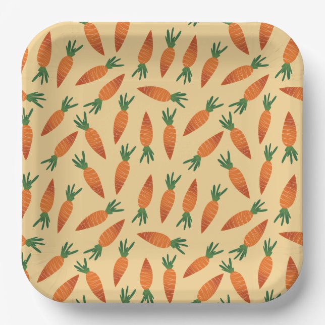 Assiettes En Carton Plaques en papier carottes amusantes (Recto)