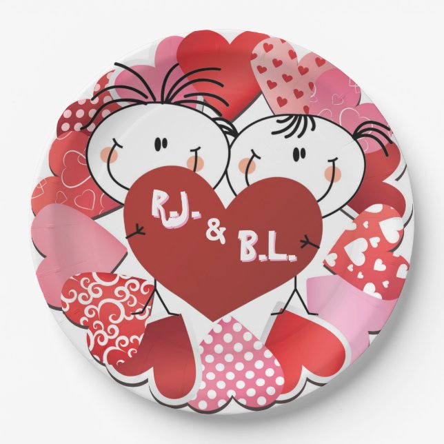 Assiettes En Carton Plaques en papier carrosserie monogrammes (Devant)
