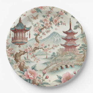 Assiettes En Carton Plaques en papier chinois rose