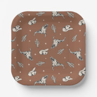 Plaques en papier cowboy | Plaques de partie occid