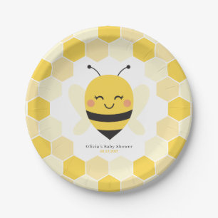Assiettes En Carton Plaques en papier d'Baby shower d'abeilles avec de