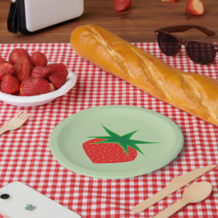Assiettes En Carton Plaques en papier de 7 po à la fraise
