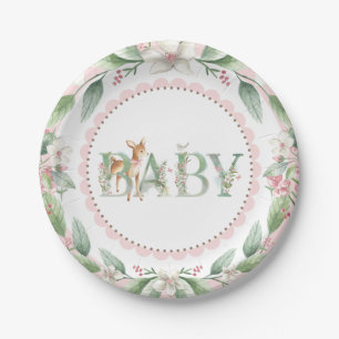 Assiettes En Carton Plaques en papier de Baby shower de cerfs de Fille