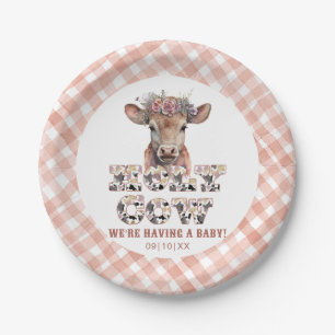 Assiettes En Carton Plaques en papier de Baby shower de la vache saint