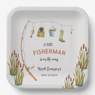 Assiettes En Carton Plaques en papier de Baby shower de pêche de Littl
