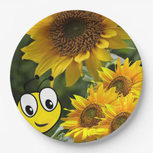 Assiettes En Carton Plaques en papier de bleuet de tournesol