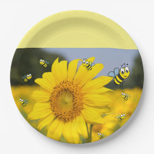 Assiettes En Carton Plaques en papier de bleuet de tournesol