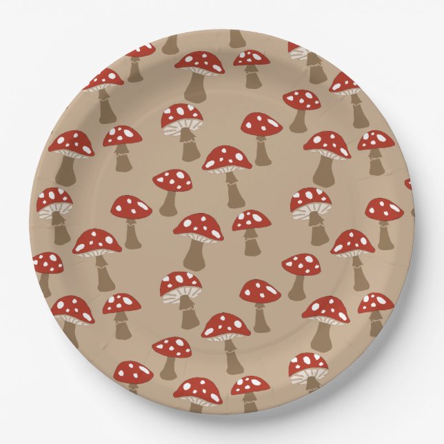 Assiettes En Carton Plaques en papier de champignons (Devant)