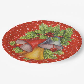 Assiettes En Carton Plaques en papier de cloches de Noël
