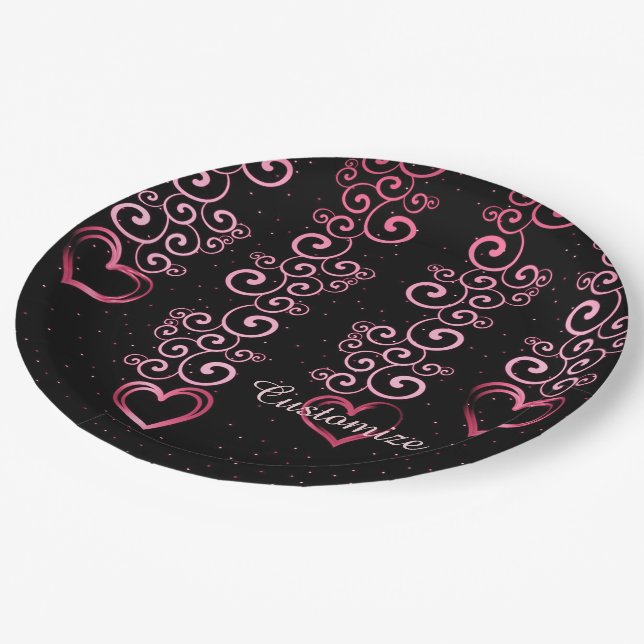 Assiettes En Carton Plaques en papier de coeur de vigne (Angle)
