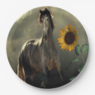 Assiettes En Carton Plaques en papier de cowboy de tournesol