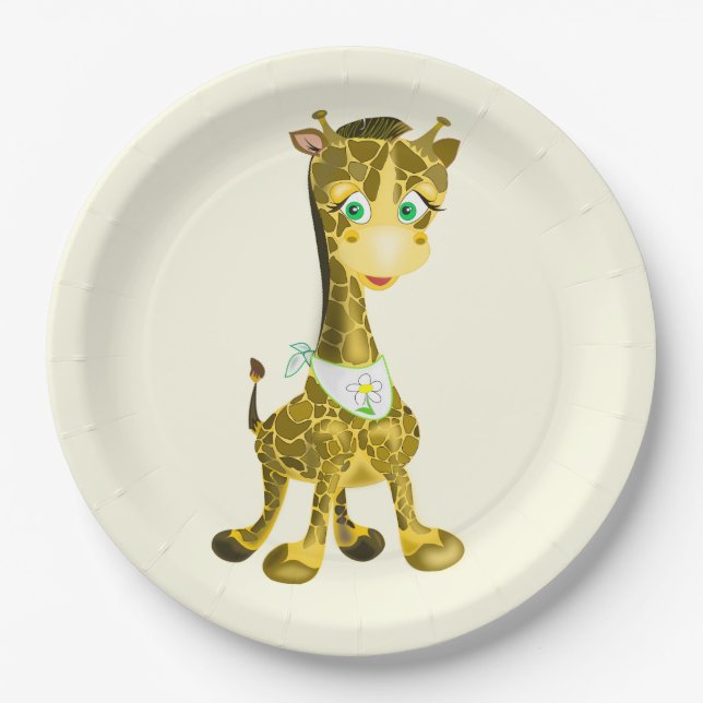 Assiettes En Carton Plaques en papier de Giraffe (Devant)